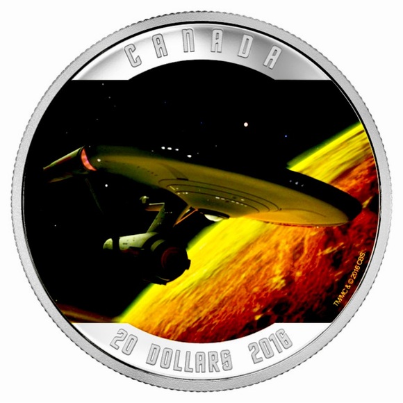 Star Trek Enterprise - 1 oz. Pure Silver Coloured Coin (2016) MINTAGE 11,500 - Picture 1 of 6